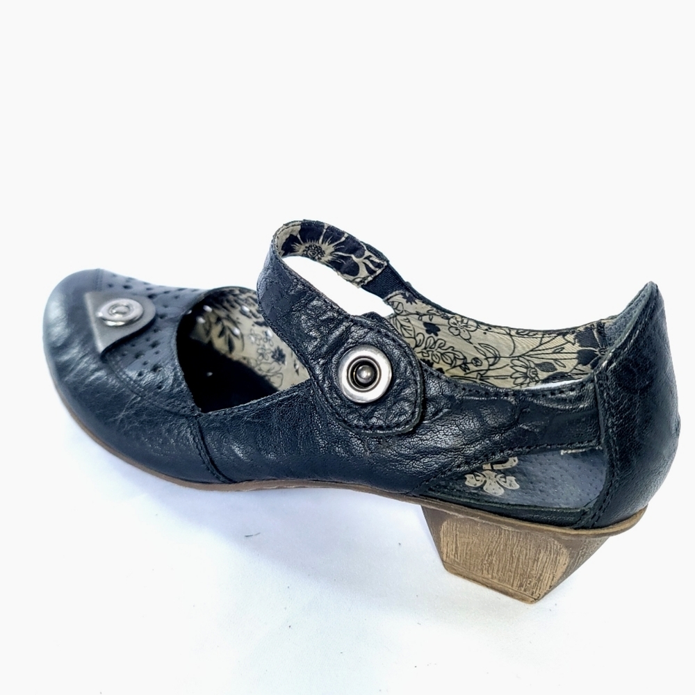RIEKER Antistress Leather Mary-Jane Cut-out 1.5" Heel 38EU 7US
